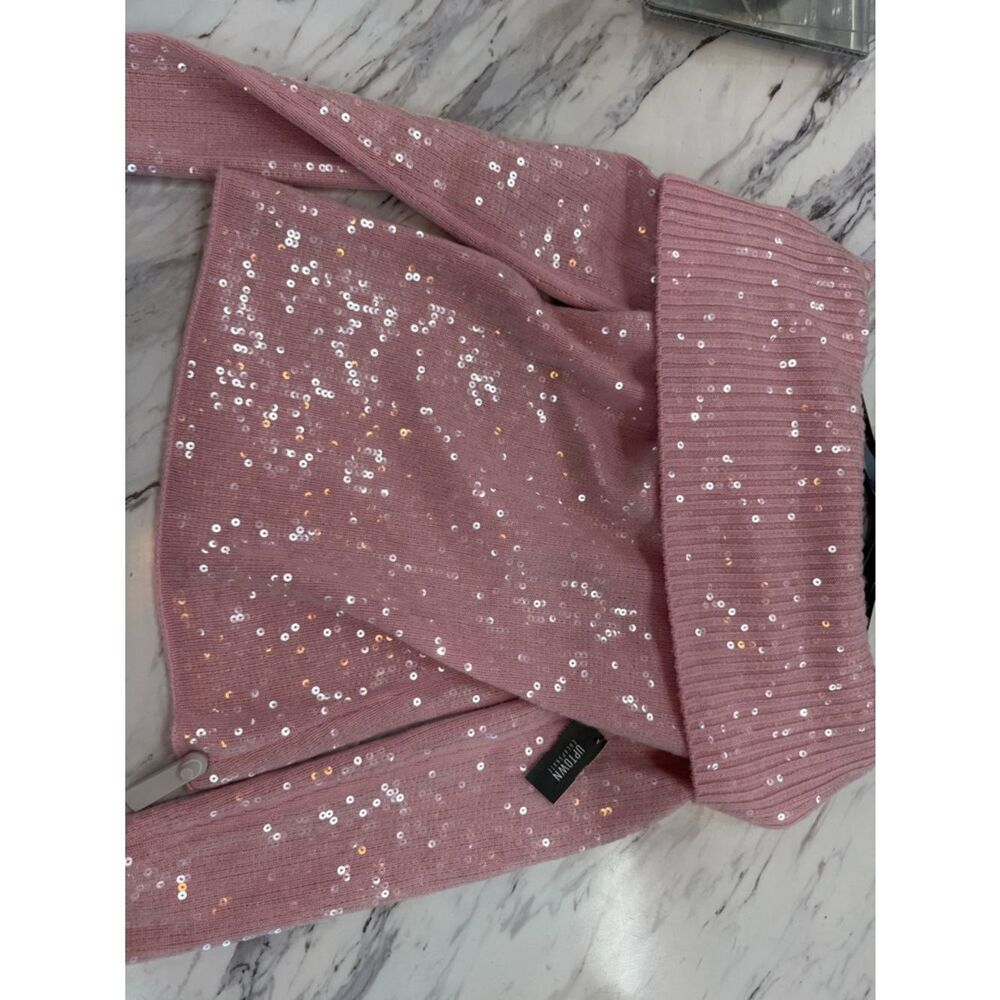 Retrofete Pink Sequin Off-the-Shoulder Sweater